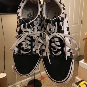 Platform checkered vans women’s 9